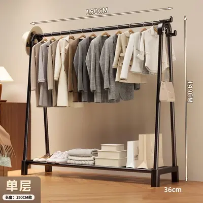 Floor-Standing Iron Clothes Rack, Mobile, Space-Saving, Thickened - 12