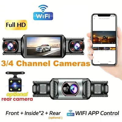 2026亚马逊爆款车载DVR超清4K前后三录4录wifi手机互联行车记录仪
