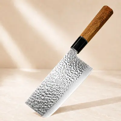 Dövme paslanmaz çelik mutfak bıçak seti, şef ve santoku bıçakları - 7