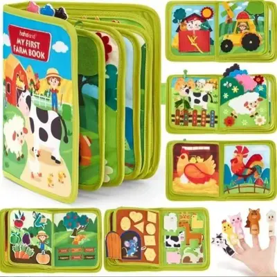 Montessori Felt Quiet Book for Babies, Animal Themed Development Book - 7