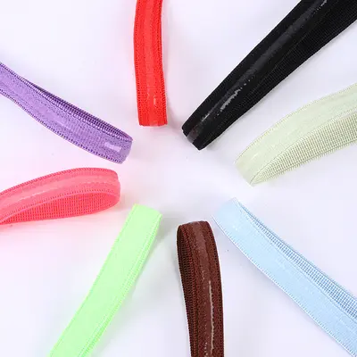 Renkli polyester silikon kaymaz elastik bant, 1 cm, ışıklı kol bandı - 3