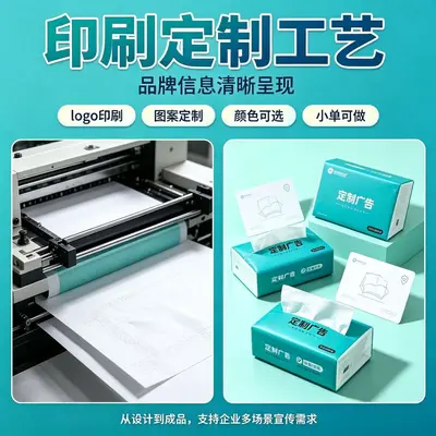Custom Logo-Printed Tissue Napkins, Advertising Paper Napkins, Bulk Case Pack