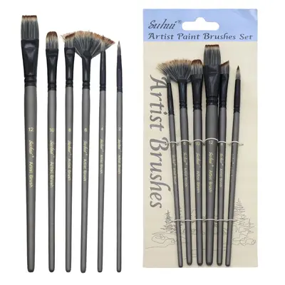 Oil Painting Brush Set, 6-Piece, Squirrel Hair, Watercolor & Acrylic - 8