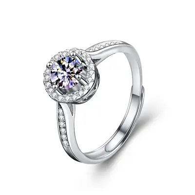 S925 silver moissanite sugar cube ring for women - 11