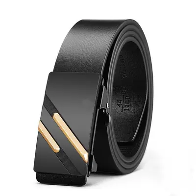 New foreign trade cross-border best-selling seamless alloy automatic buckle two-layer genuine cowhide men's belt in stock - 8