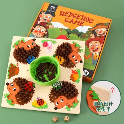 Wooden hedgehog game, sensory education, Montessori learning tool - 5
