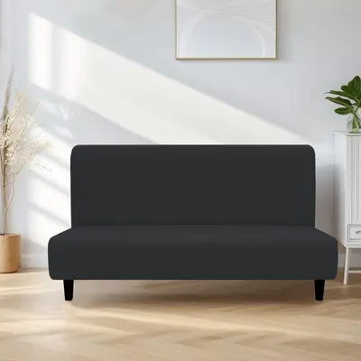 Cross-border new waterproof milk silk sleeveless sofa cover elastic solid color foldable daybed cover sofa slipcover - 10