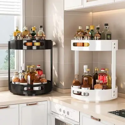 360-degree rotating spice rack kitchen spice multi-functional spice storage box storage shelf