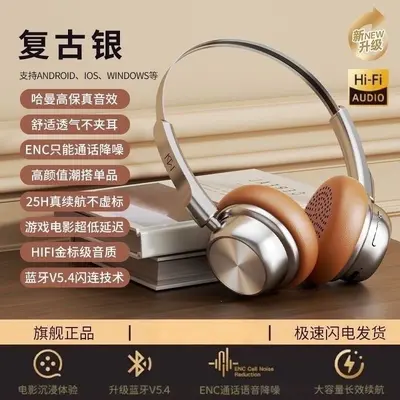 Retro vintage bluetooth headphone wireless high-quality audio - 9