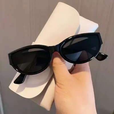 Jennie-style Sunglasses Women Vintage Oversized Cat Eye Small Frame Polarized UV Protection Retro Fashion Eyewear Face-slimming