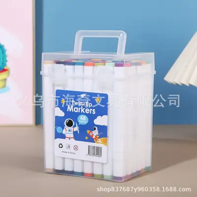 Çift uçlu marker kalem seti, 12 renk, su ile yıkanabilir, anime çizim - 10