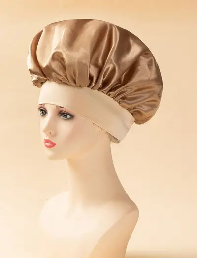 Wide-Brim Elastic Hair Cap, Satin Sleep Cap for Women - 8