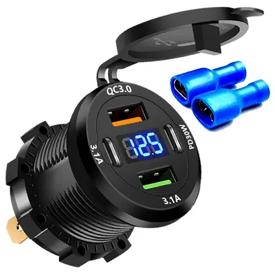 120W 4-Port Super Fast Car Charger with Digital Display - 13