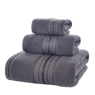 Cotton towel set 3-piece pure cotton bath and hand towels