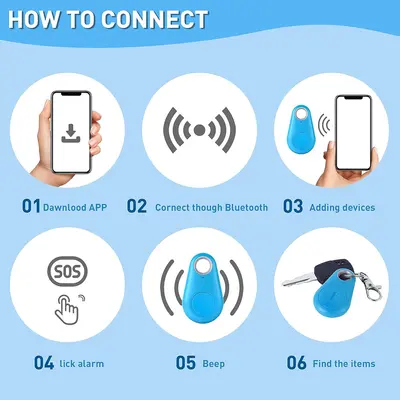 Bluetooth-трекер для поиска ключей, антипотеринговый брелок в форме капли воды