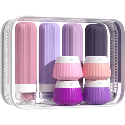 Travel Leak-Proof Silicone Bottle Set 8-Piece Multicolor Outdoor - 13