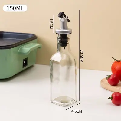 Yağ kabı ev mutfak soya sosu sirke baharat şişesi seti cam sızdırmaz yağ tankı susam yağı pişirme şarabı asılı olmayan yağ şişesi ev - 7