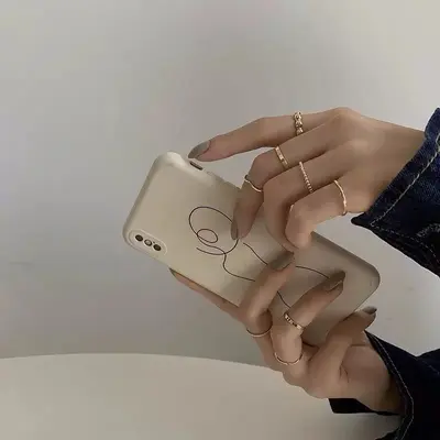 Simple wavy ring set, Japanese-Korean style - 12