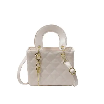 Textured Diamond-Quilted Women's Small Square Handbag - 11