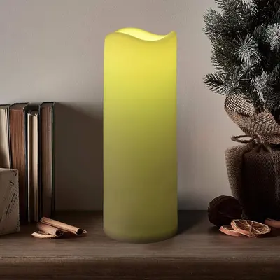 LED-Kerzenlampe in Zylinderform, 20 cm, mit Fernbedienung, aus Kunststoff - 5