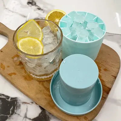 Silikon sıkma bardağı buz kalıbı silindir buz yapma bardağı buz bloku kalıbı buz kovası buz tepsisi buz kutusu ev kullanımı DIY diyim buz yapma