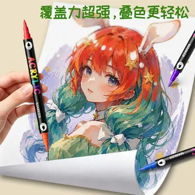 Marker kalemi seti, çift renk, su bazlı, DIY