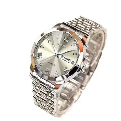 Men's watch, automatic mechanical, steel band, waterproof