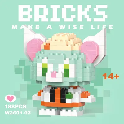 Micro Particle Building Blocks, Cartoon Figures, Children's Educational Toy and Pendant - 12