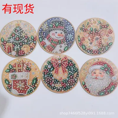 6-teiliges Weihnachts-Holzornament-Set, DIY