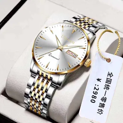 Men's watch, Swiss movement, waterproof dual calendar