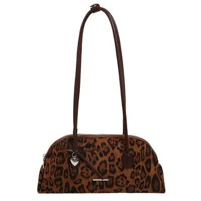 Damen-Schultertasche mit Leopardenmuster und Schleifen-Dekor - 9