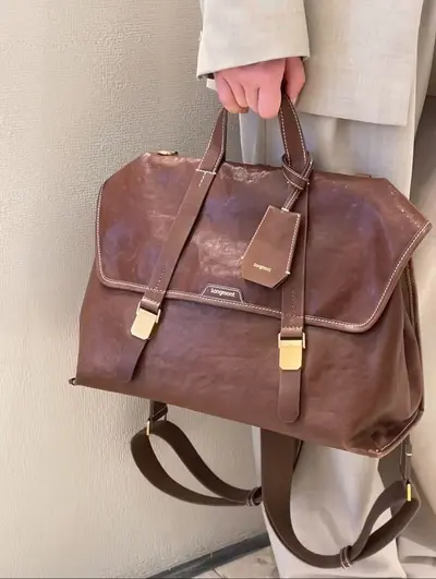 Women's Genuine Leather Backpack, Large Capacity, Laptop Compartment - 4