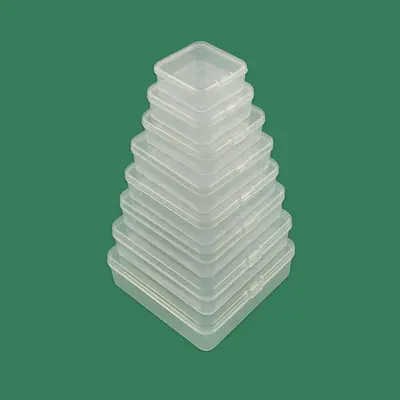 Şeffaf küçük kare kapaklı kutu alet kutusu manikür giyilebilir tırnak plastik kutu oyuncak takı sınır ötesi ihracat ambalaj kutusu - 3
