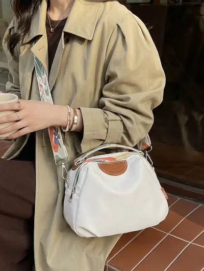 Women's Canvas Crossbody Bag, Waterproof Large Capacity Shell Bag - 3