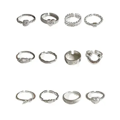 925 sterling silver smiling face open ring