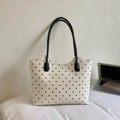 Niche Single Shoulder Bag for Women, Large Polka Dot Tote Bag - 12