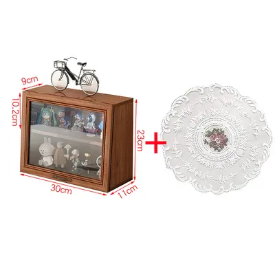 Solid Wood Vintage Storage Box with Drawers Desktop Display - 8