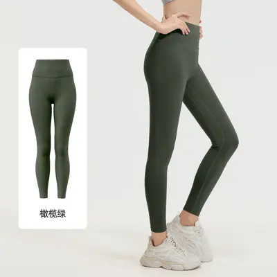 瑜伽服长裤女高腰提臀弹力速干裸感高弹户外运动紧身健身训练服裤 - 8