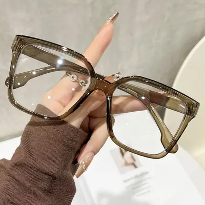 Große Retro-Brille für Herren und Damen, Fensterglas