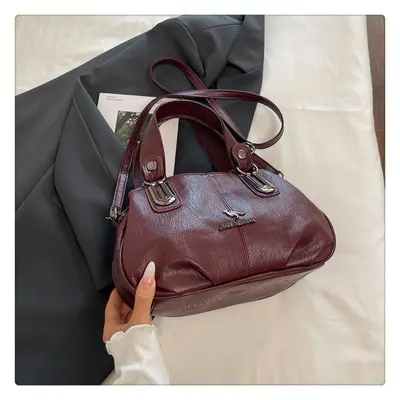 Large Capacity Soft Leather Crossbody Bag for Middle-Aged Women - 5