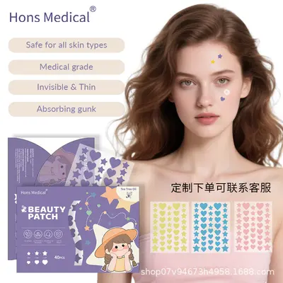Hydrocolloid Colored Acne Patches, Invisible and Makeup-Compatible - 3