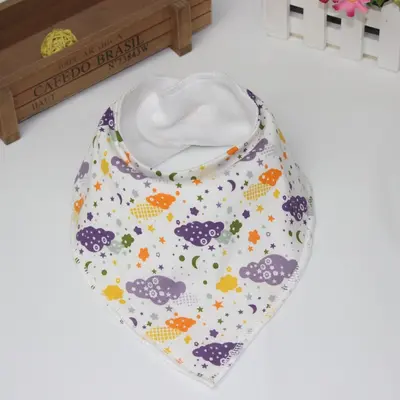 Baby drool towel, double-layer triangle with snap buttons - 9