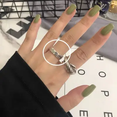 925 sterling silver women's ring, open design with roman numerals - 7