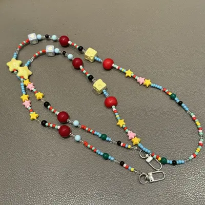 Dopamine Beaded Phone Chain with CCD Camera Lanyard