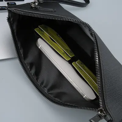 Men's Clutch Bag, Soft Leather, Large Capacity, Envelope Style - 3