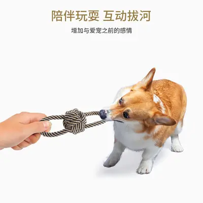Interactive Woven Cotton Rope Dog Toy, Durable, Chew and Dental Cleaning - 3