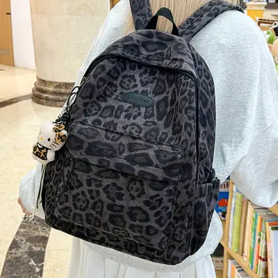 Leopard Print Backpack for Middle School Students, Convertible Handbag - 3