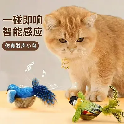 Sound Bird Cat Toy, Interactive Cat Teaser Wand with Bell - 3