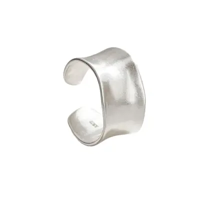 S925 Sterling Silver Wide Face Matte Irregular Ring Women's Luxury High-End Finger Ring Punk Fashion Index Finger Ring Wholesale