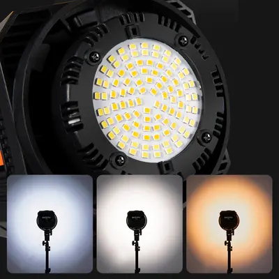 Live-Stream LED Fotoleuchte Videoleuchte Videoleuchte Kunstlicht mit Fernbedienung Stativ Dreifarben-100W Sonnenleuchte